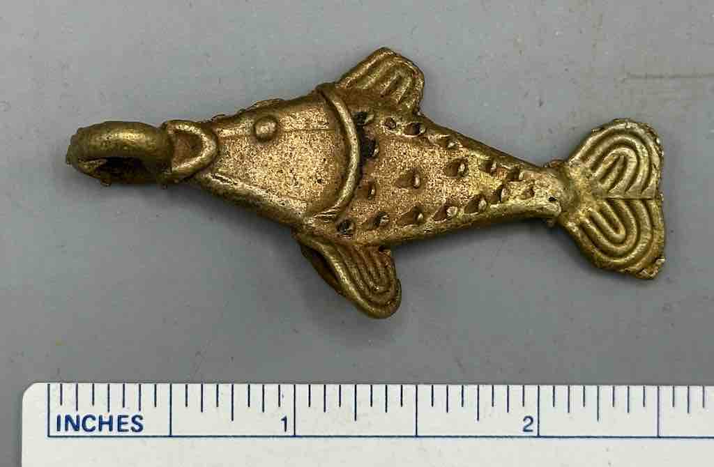 Small African Brass Fish Pendant - Ghana