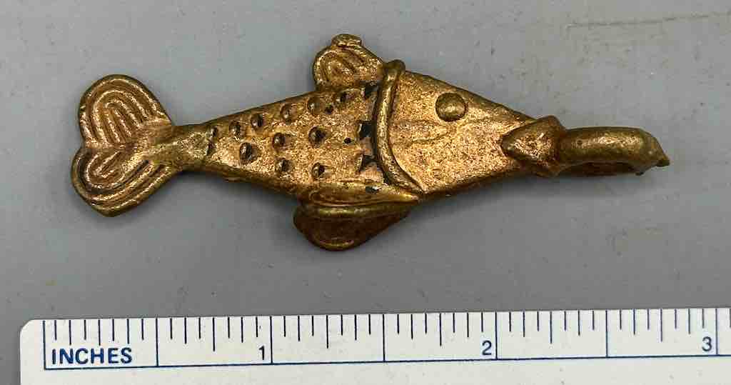 Small African Brass Fish Pendant - Ghana