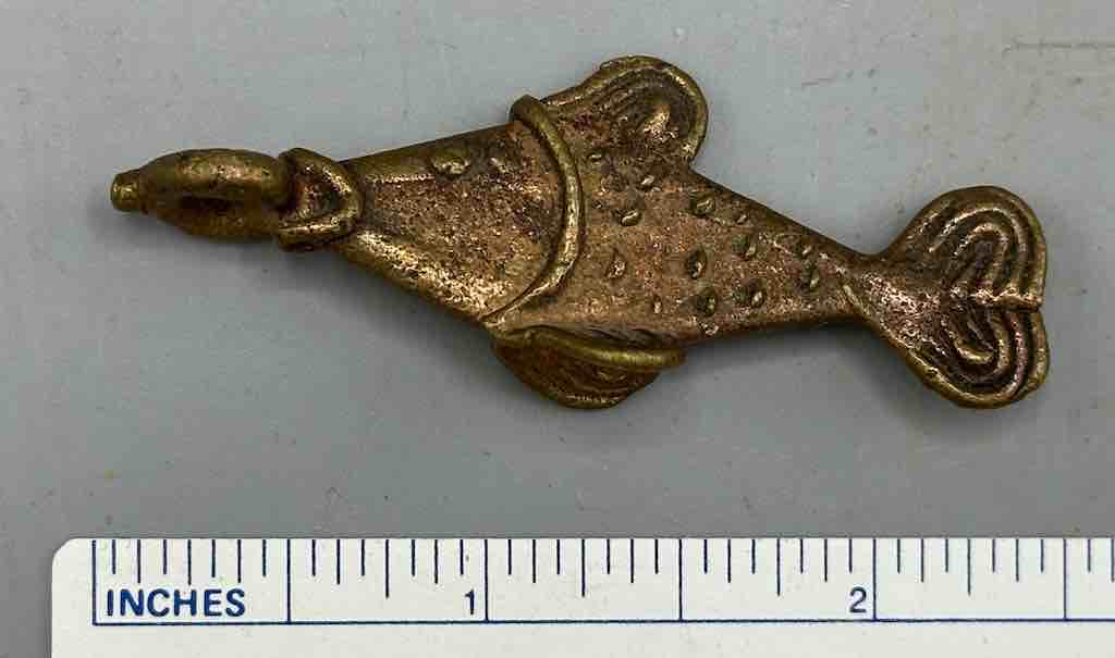 Small African Brass Fish Pendant - Ghana