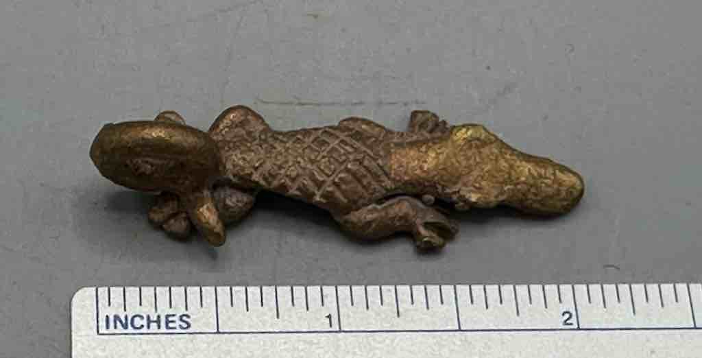 Small African Brass Crocodile Pendant - Ghana