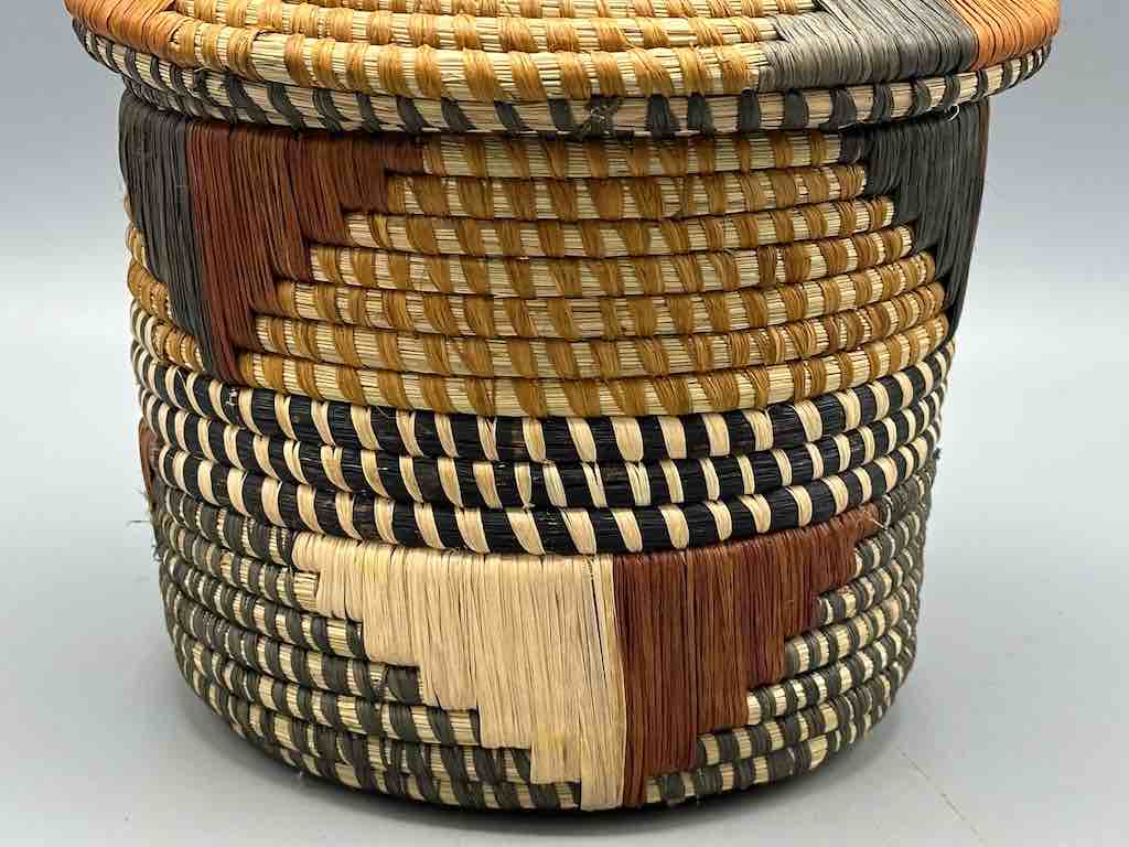 Covered Batwa Raffia Basket - Uganda