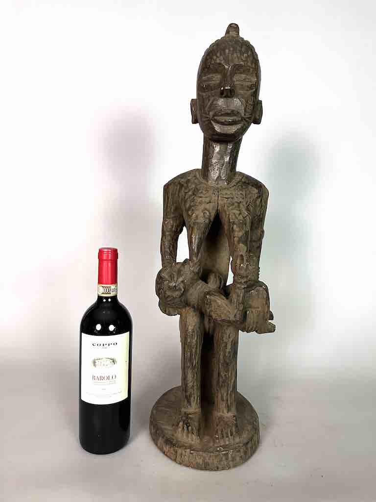 Ashanti Mother Suckling Child Spirit Statue | 24"