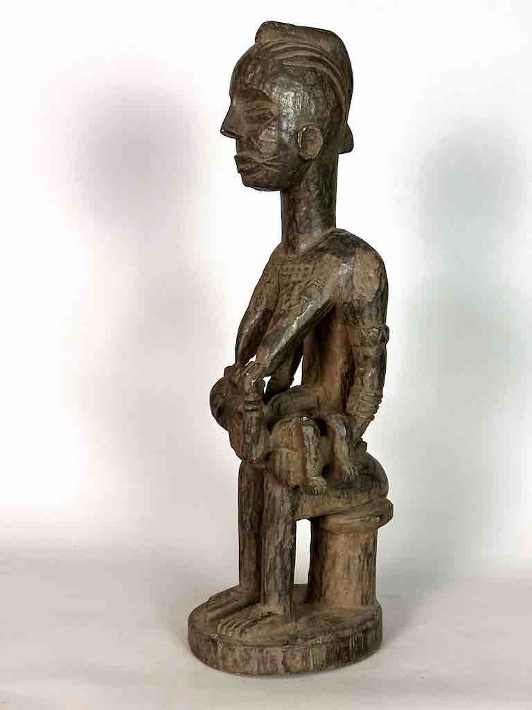 Ashanti Mother Suckling Child Spirit Statue | 24"