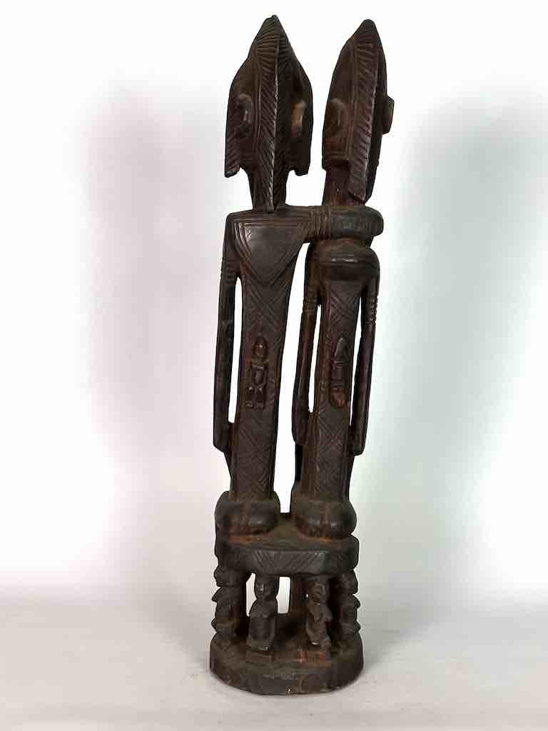 Dogon Primordial Couple Ancestor Spirit Statue | 27" - Mali