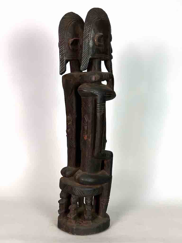 Dogon Primordial Couple Ancestor Spirit Statue | 27" - Mali