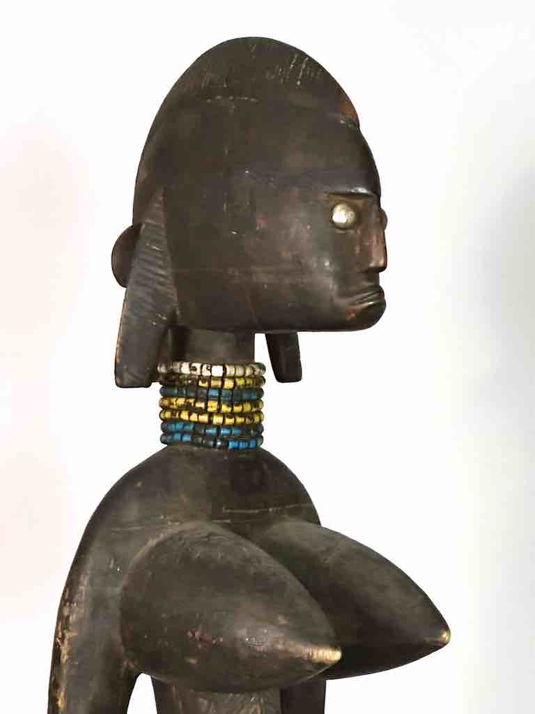 Vintage Exaggerated Breasts Bamana Female Statue - Mali