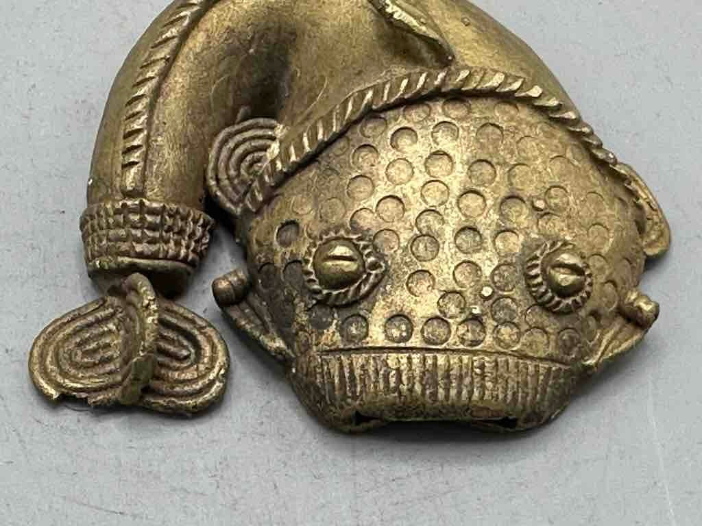 Large African Brass Mudfish Pendant - Ghana