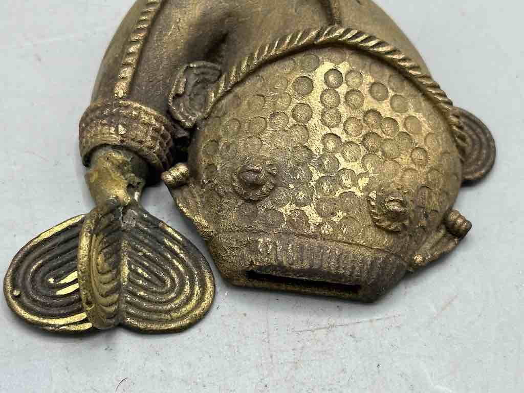Large African Brass Mudfish Pendant - Ghana
