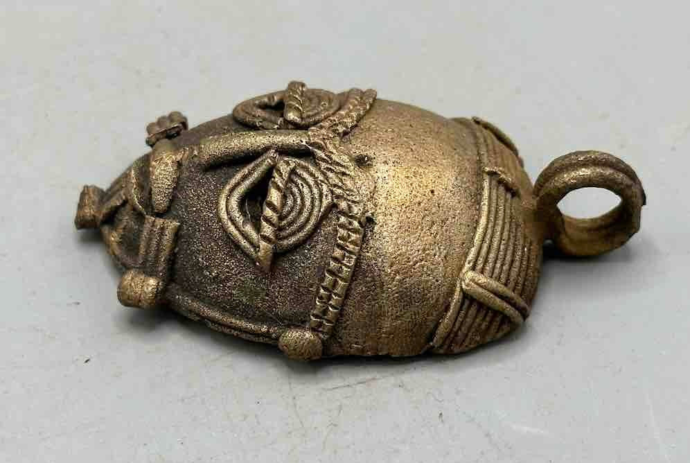 African Brass Mask Pendant - Ghana