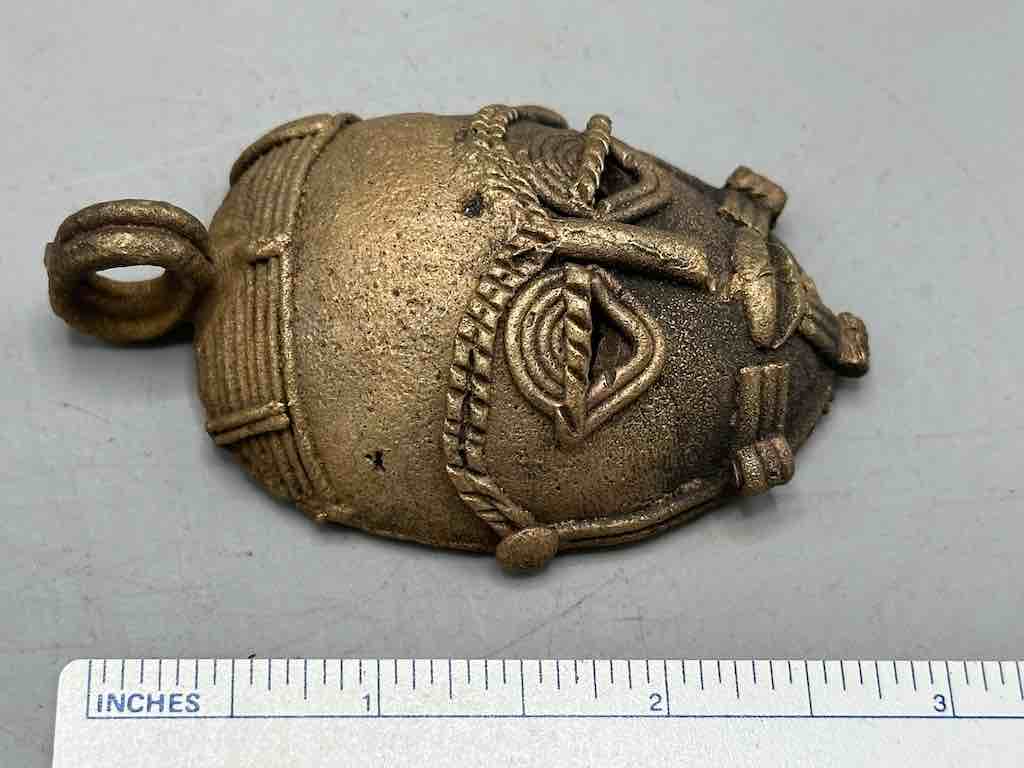 African Brass Mask Pendant - Ghana