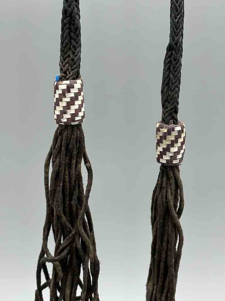 Heavy Muliple Very Fine Leather Strand Braided Necklace Component - Niger
