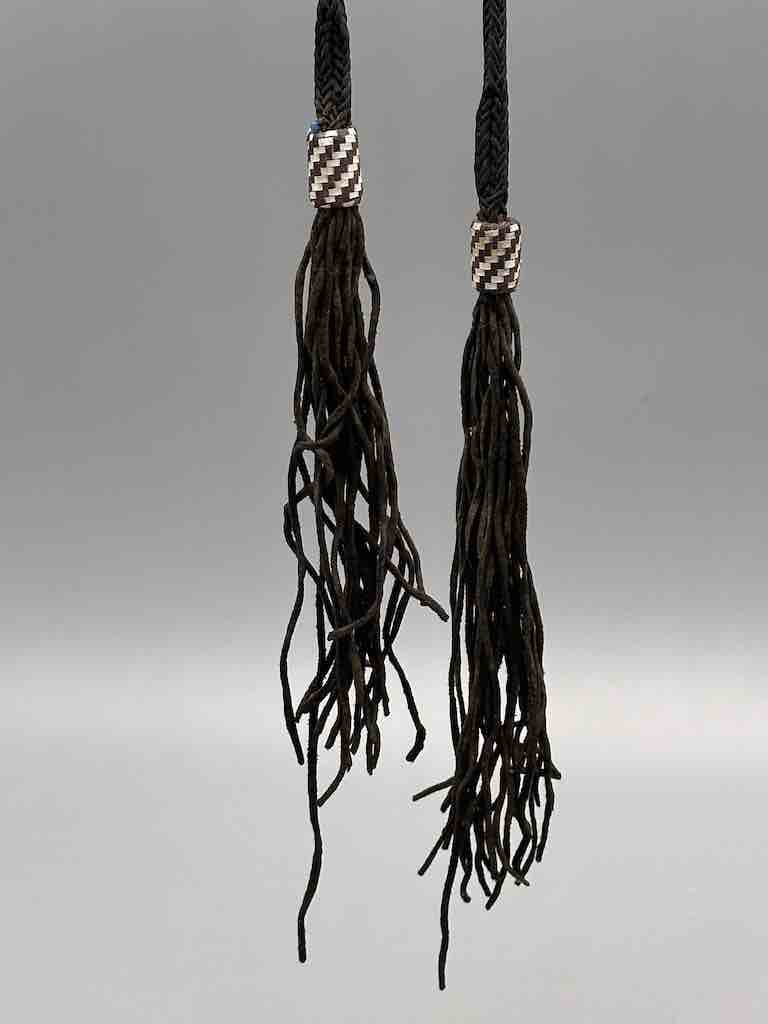 Heavy Muliple Very Fine Leather Strand Braided Necklace Component - Niger