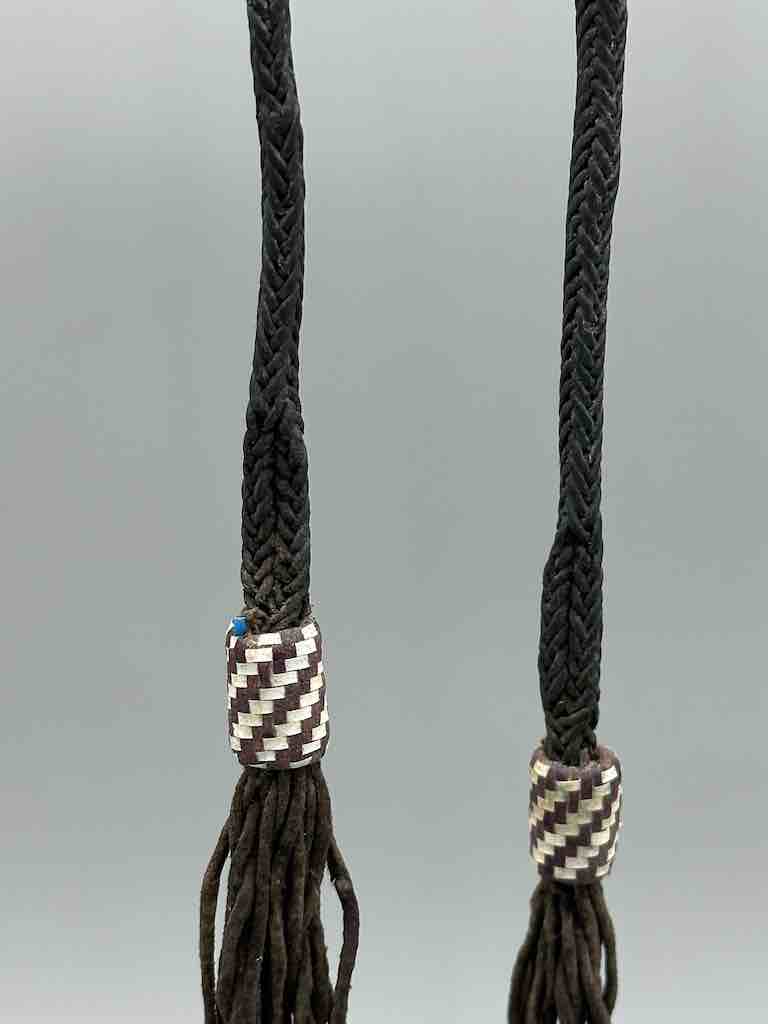 Heavy Muliple Very Fine Leather Strand Braided Necklace Component - Niger