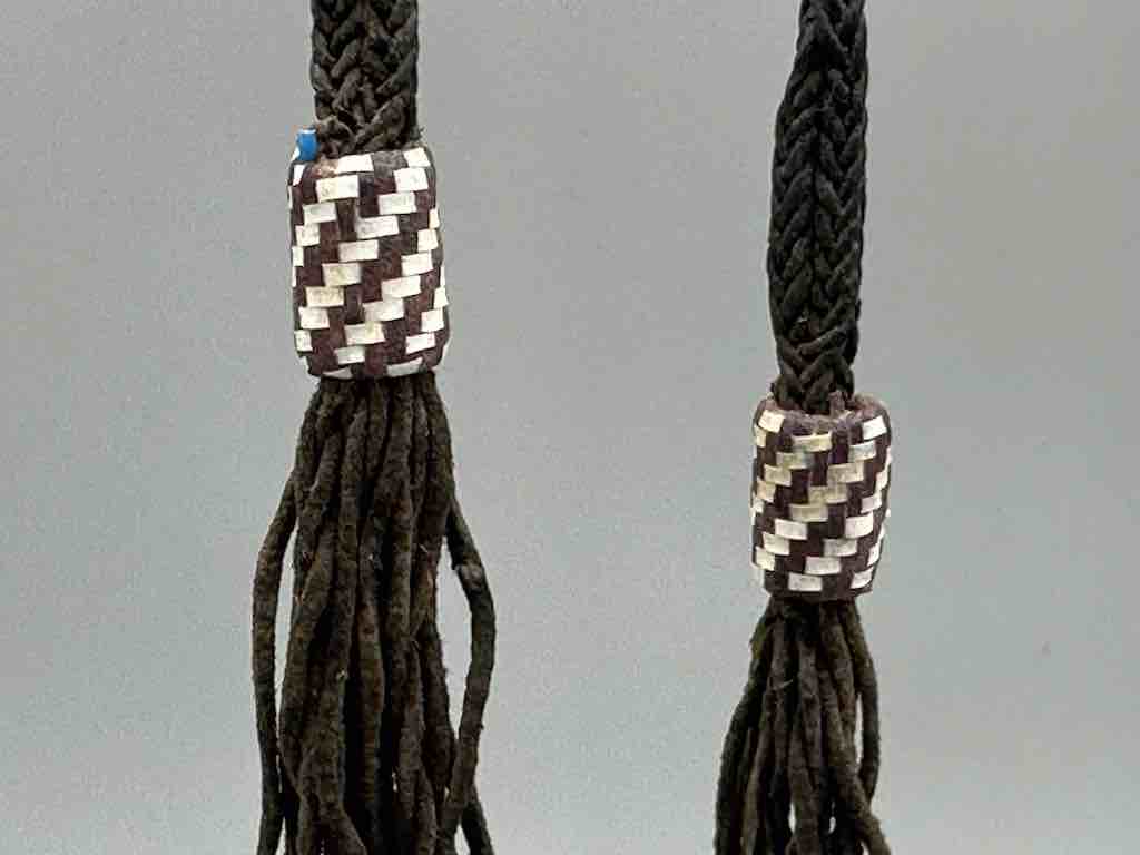 Heavy Muliple Very Fine Leather Strand Braided Necklace Component - Niger