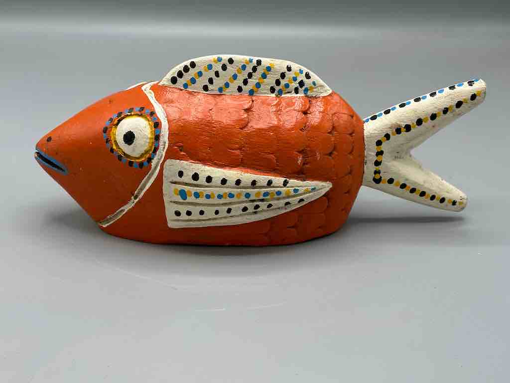 Bozo Orange Fish Puppet Sculpture | 11"