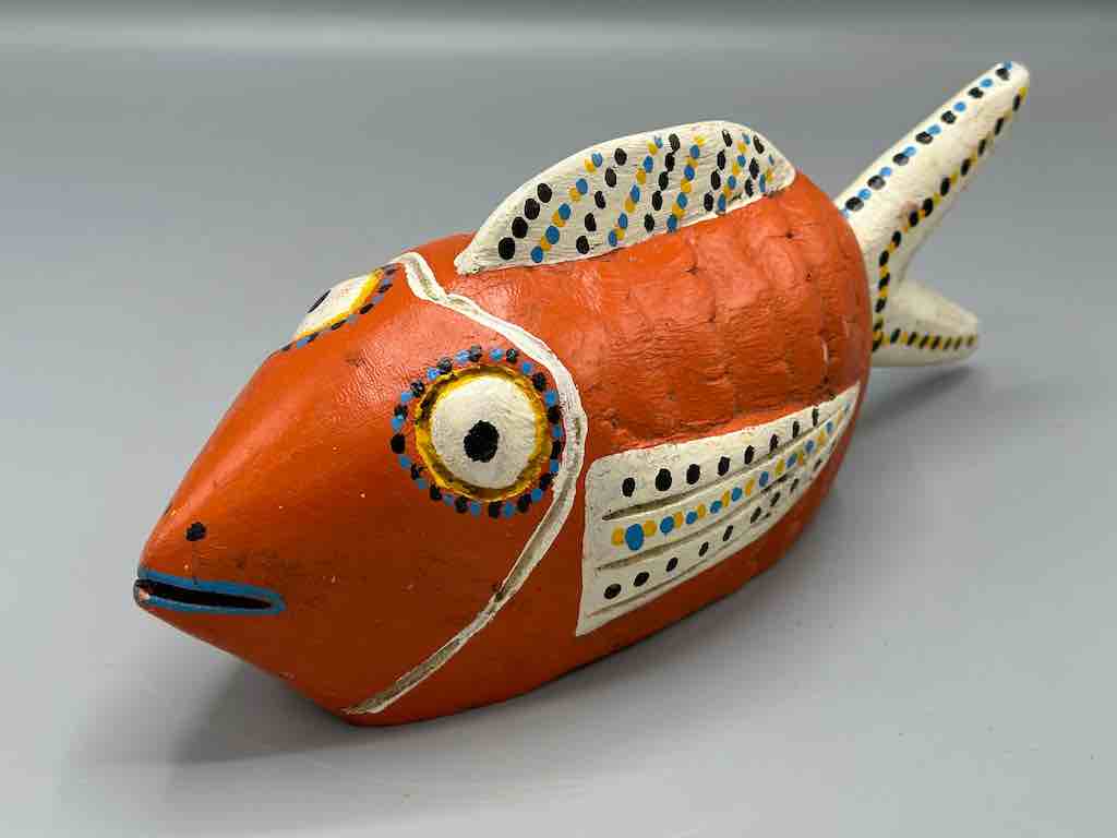 Bozo Orange Fish Puppet Sculpture | 11"