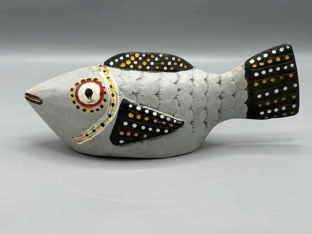 Bozo Gray Fish Puppet Sculpture | 12"