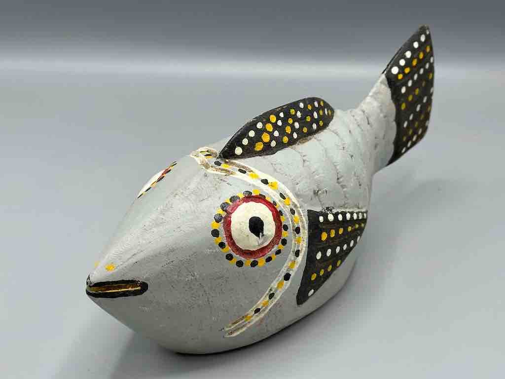 Bozo Gray Fish Puppet Sculpture | 12"