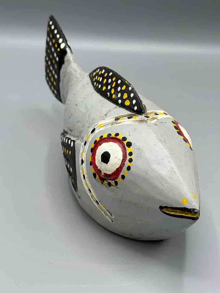 Bozo Gray Fish Puppet Sculpture | 12"