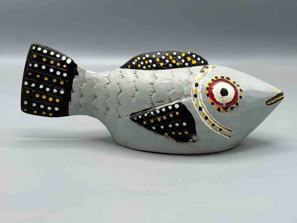 Bozo Gray Fish Puppet Sculpture | 12"