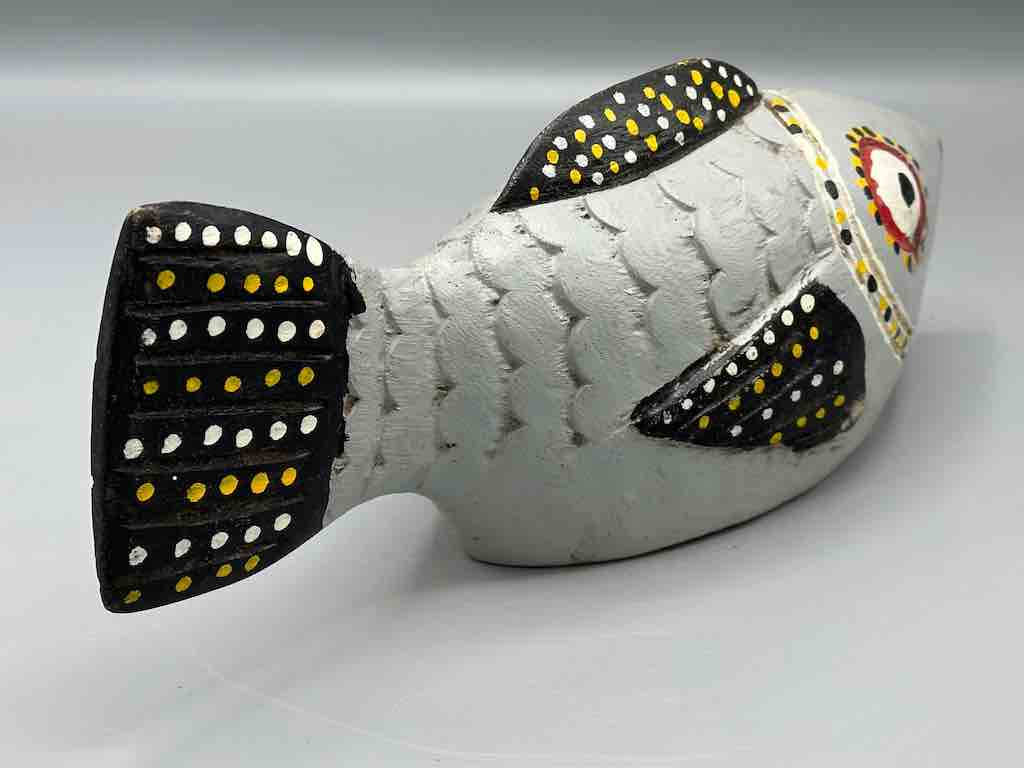 Bozo Gray Fish Puppet Sculpture | 12"