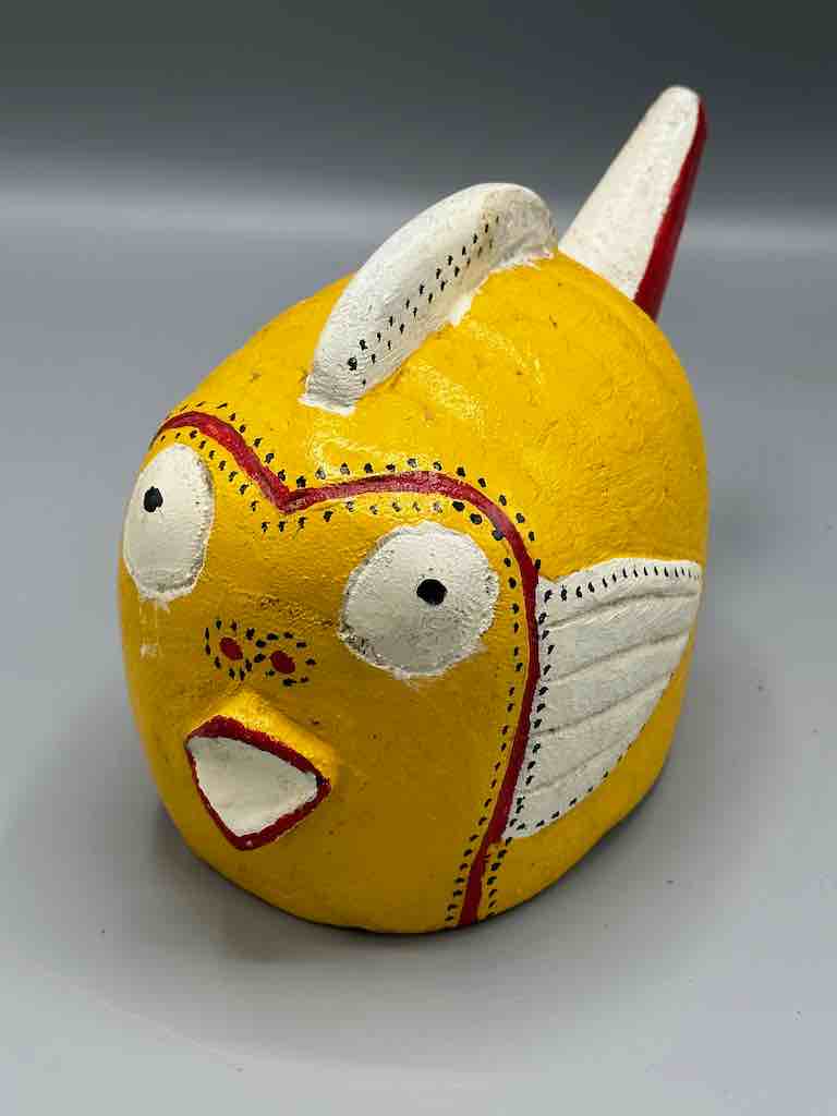 Bozo Yellow Fish Puppet Sculpture | 10"