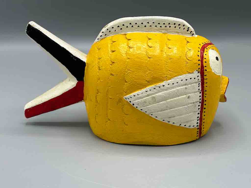 Bozo Yellow Fish Puppet Sculpture | 10"