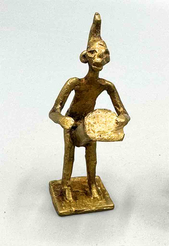 Set of 6 Brass Traditional Mossi Musician Figures - Burkina Faso