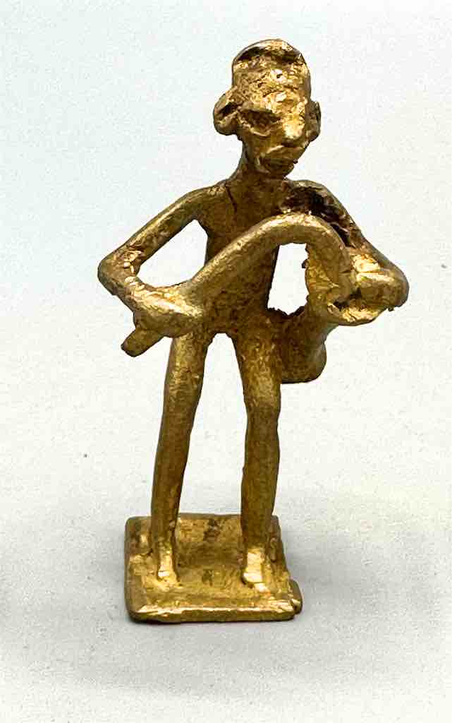 Set of 6 Brass Traditional Mossi Musician Figures - Burkina Faso