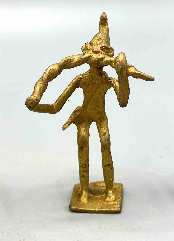 Set of 6 Brass Traditional Mossi Musician Figures - Burkina Faso