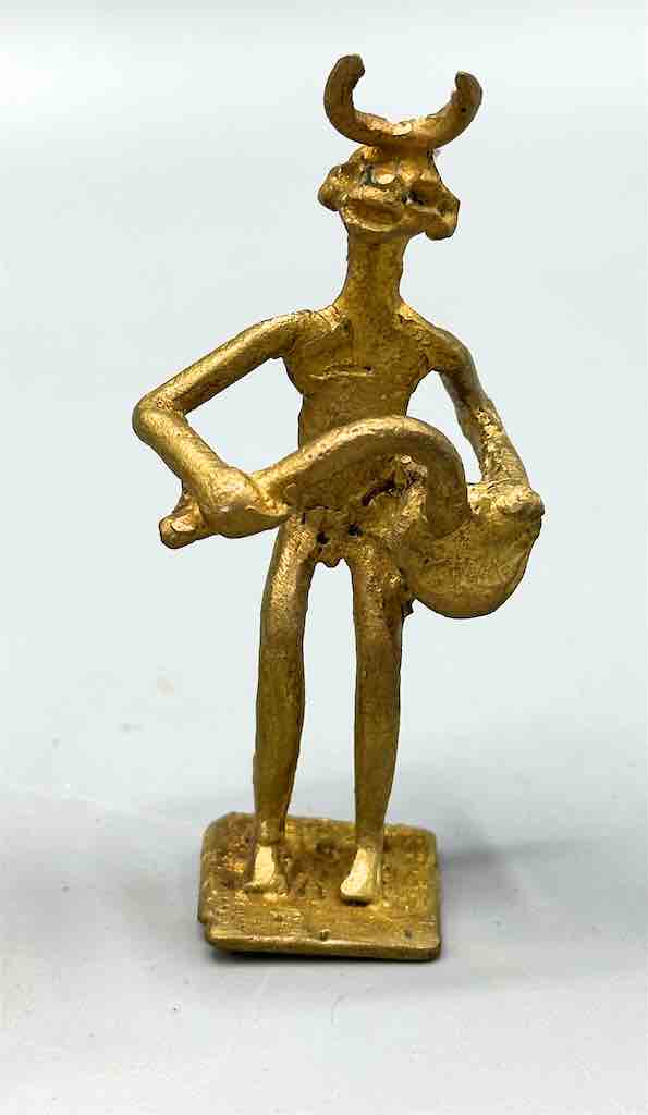 Set of 6 Brass Traditional Mossi Musician Figures - Burkina Faso