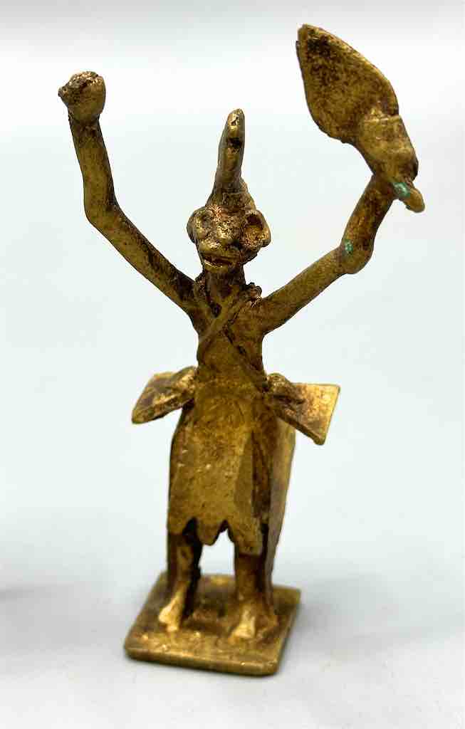 Set of 6 Brass Traditional Mossi Musician Figures - Burkina Faso