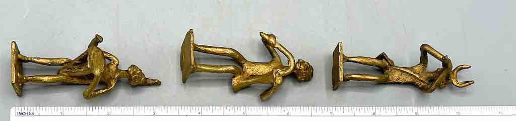 Set of 6 Brass Traditional Mossi Musician Figures - Burkina Faso