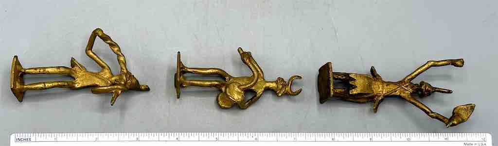 Set of 6 Brass Traditional Mossi Musician Figures - Burkina Faso
