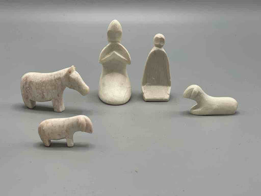 5-Piece Small Incomplete African Soapstone Nativity - Niger