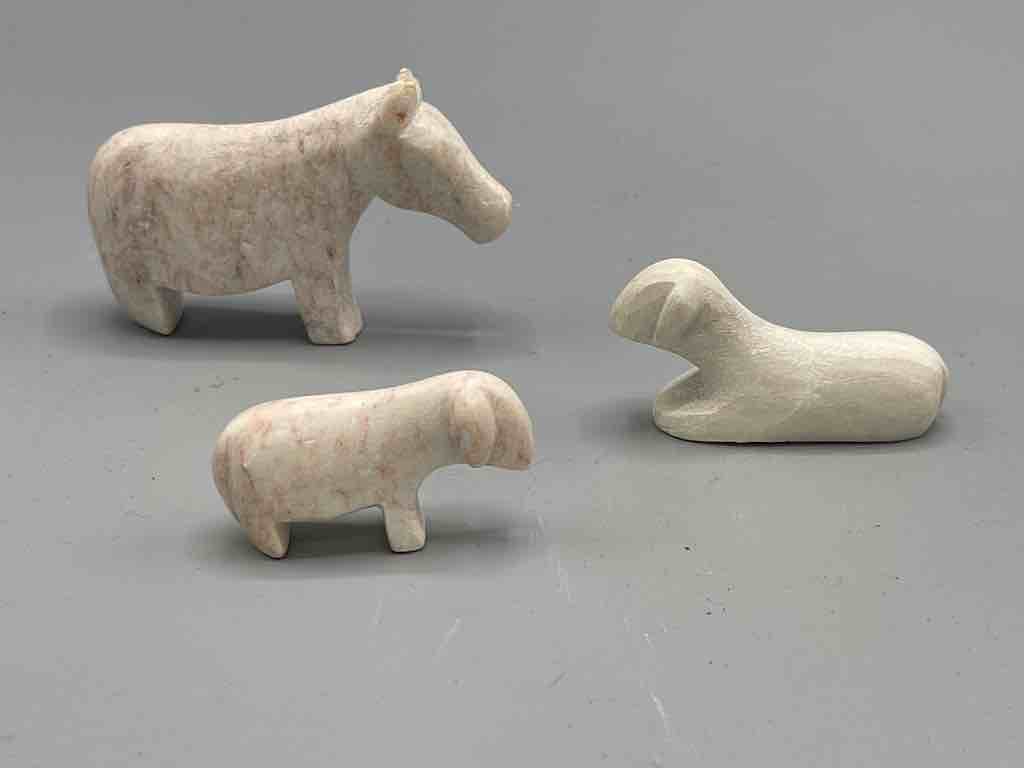 5-Piece Small Incomplete African Soapstone Nativity - Niger