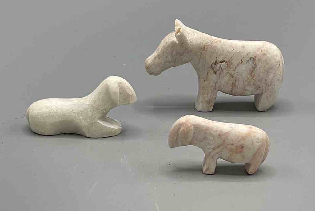 5-Piece Small Incomplete African Soapstone Nativity - Niger