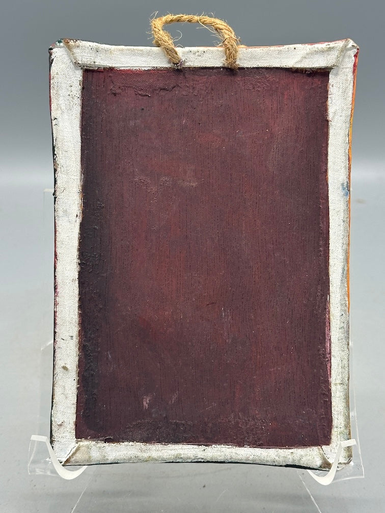 Original Small Tree Painting on Canvas-covered Wood from El Salvador