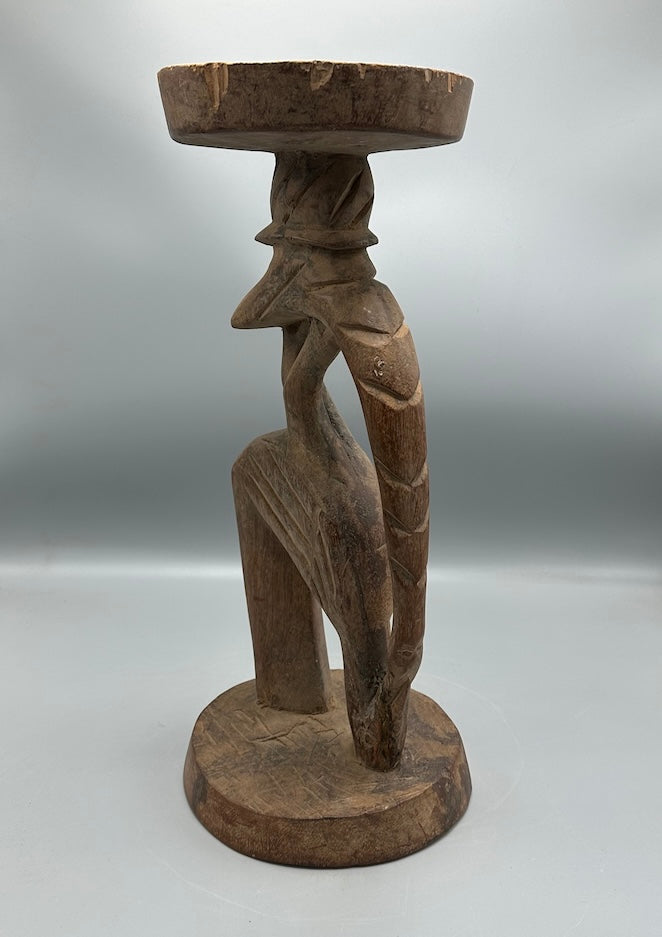 Senufo Contemporary Platform Top Hornbill Statue | 17" - Mali
