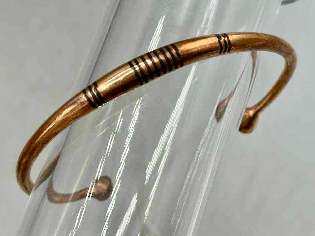 Tuareg Multiple Stripe Inlay Copper Bracelet