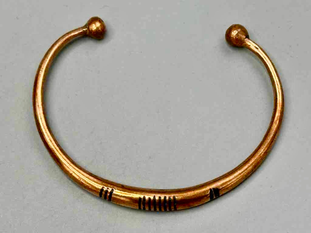 Tuareg Multiple Stripe Inlay Copper Bracelet