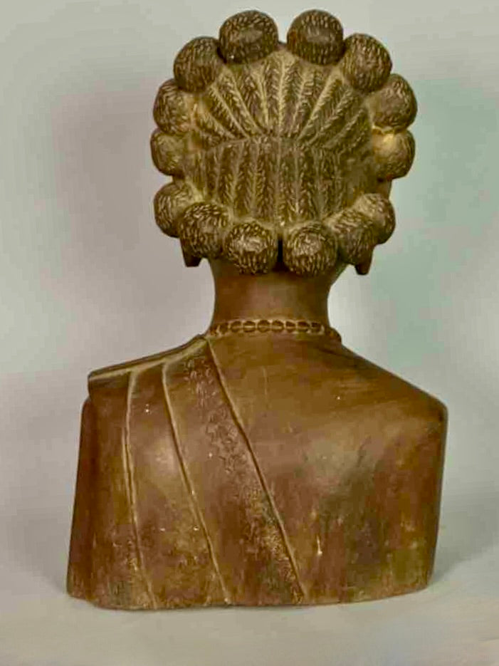 Carved Tropical Wood Fon African Woman Head - Togo