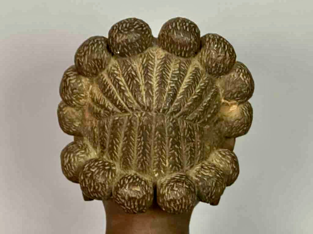Carved Tropical Wood Fon African Woman Head - Togo