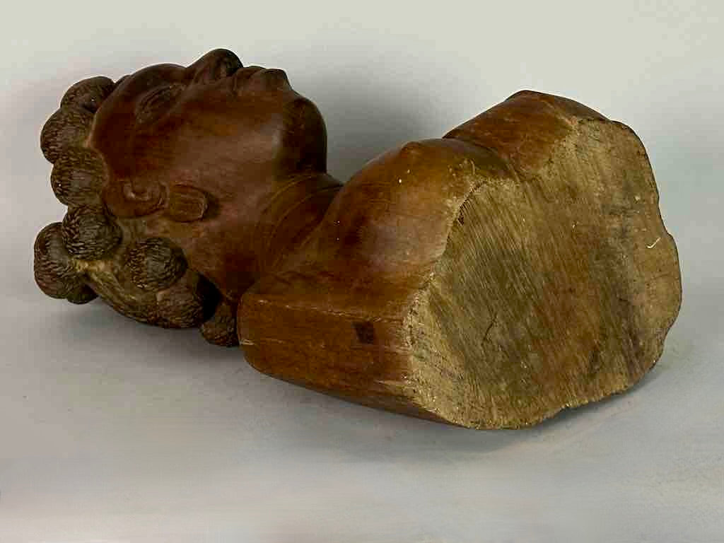 Carved Tropical Wood Fon African Woman Head - Togo