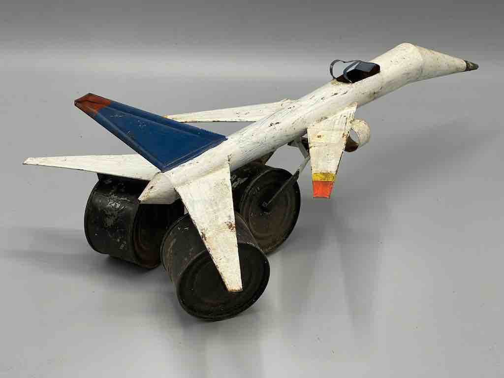African Recycled Metal Can Toy Concorde Airplane - Senegal
