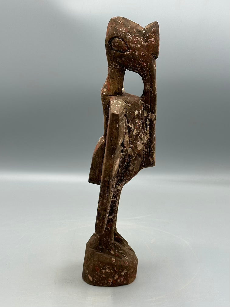 Small Senufo Contemporary Painted Hornbill Statue | 11" - Mali