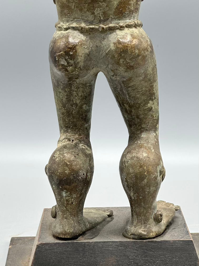 Vintage Tall Brass Baule Male Reliquary Figure - Ivory Coast