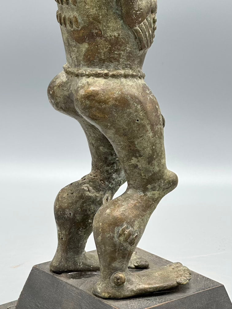 Vintage Tall Brass Baule Male Reliquary Figure - Ivory Coast