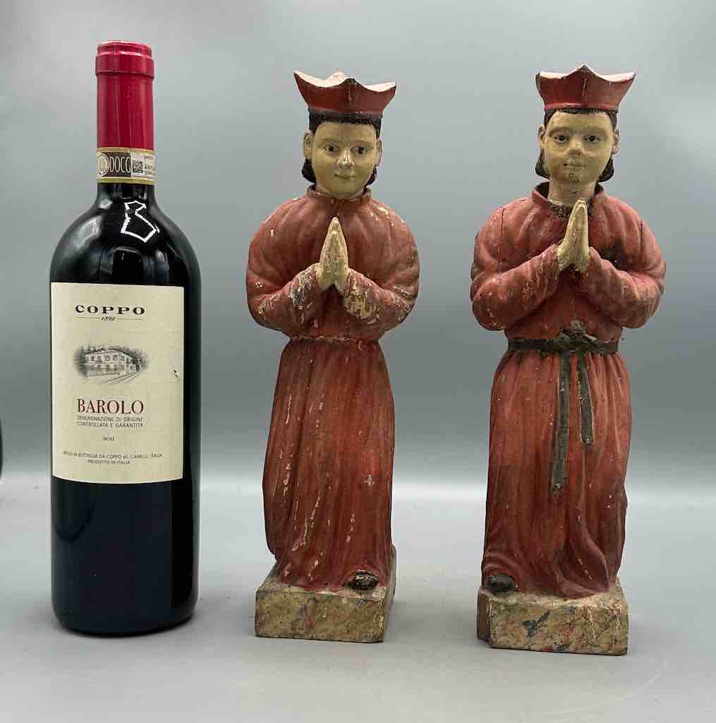 Antique Vietnamese Catholic Saint Figure Pair of Angels