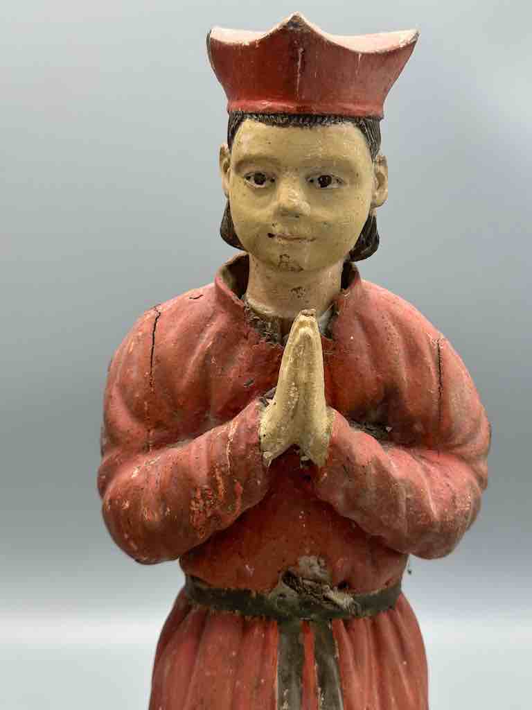Antique Vietnamese Catholic Saint Figure Pair of Angels